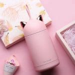Bouteille Thermos Chat de couleur Rose