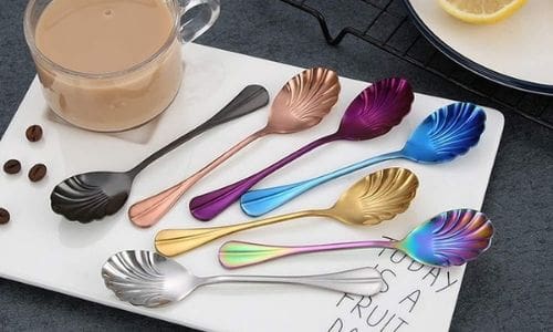Cuillère-en-Forme-de-Coquillage-Acier-Inoxydable