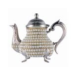 Théière Turque en Zinc et Cristaux Swarovski et Perles 1L